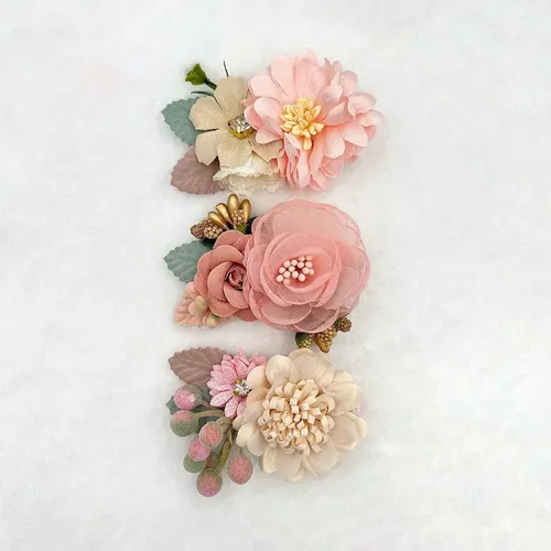 Broches De Flores For Niños, Pinza De Pelo Artificial Con F