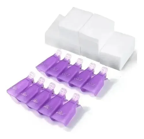 Kit Removedor Uv Esmaltes Semipermanentes Broches Wipes Gel