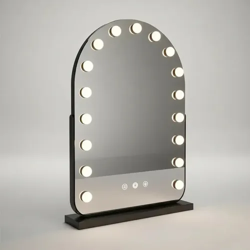 Espejo Con Luz Led Touch Tactil con Función Dimmer 52 X 74 CM Arco Medio Punto De Apoyo CuantoArte Para Baño Dormitorio Tocador Maquillaje Profecional