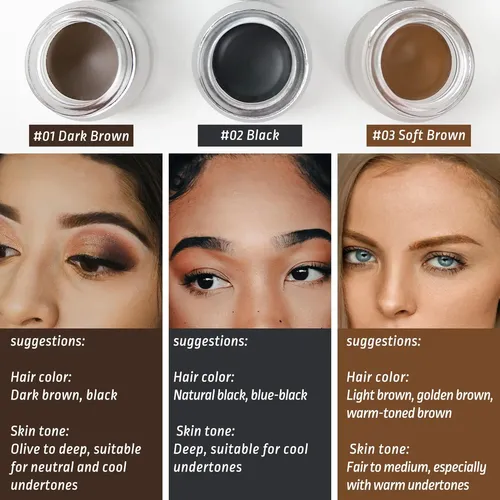 Kit De Microblading Sello Pomada Cejas Marrón Oscuro