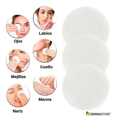 Set 3 Pad De Limpieza Reutilizable Facial Hipoalergénico