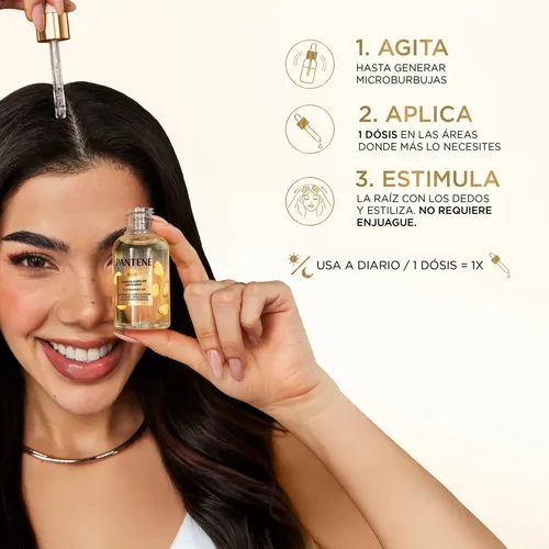 Tónico Capilar Anticaída+ Pantene Biotinamina B3, cabello saludable desde la raíz 52 ml