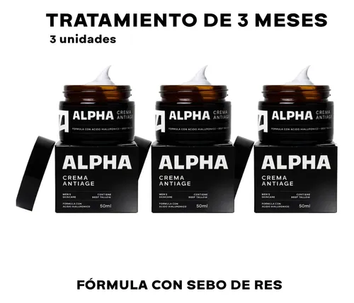 3 Unidades Crema Anti Age Alpha Men Care Con Sebo De Res