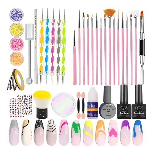 Kit Uñas Esculpidas Esmaltado Semipermanente Set Insumos Uv