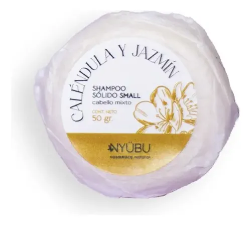 Shampoo Sólido Nyübu Small – Cabello Mixto: Caléndula + Jazmín – 50 Gr