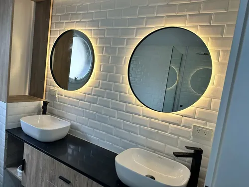 Espejo De 40cm Con Luz Led Y Marco