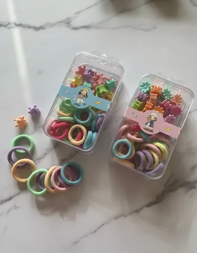 2 Set De Colitas Y Mini Broches Para El Pelo Cabello