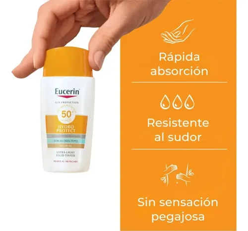 Eucerin Sun Hydro Fluid Tinted Tono Medium Fps50+ X50ml.