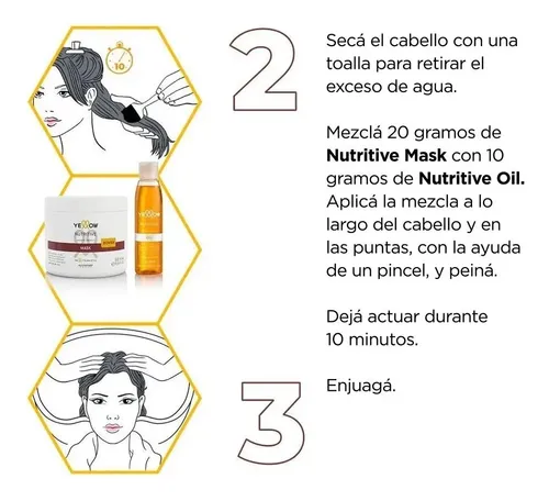 Yellow Nutritive Shampoo Nutrición Cabello Secos 500ml