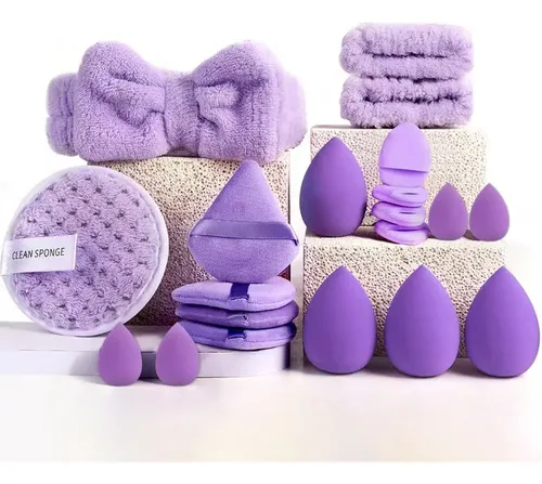 Set 40 Piezas Brochas Y Esponjas De Maquillaje Profesional