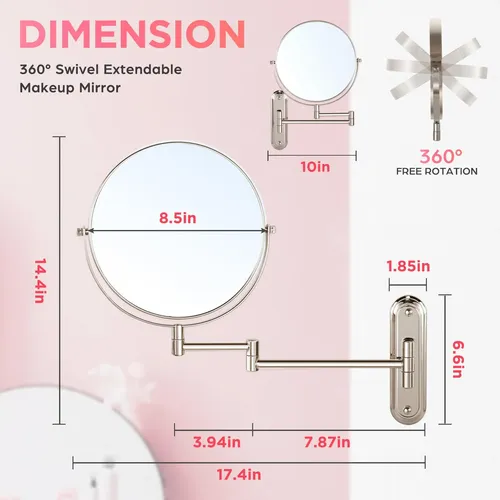 Espejo De Maquillaje Vorremirr Montado En Pared Con Aumento
