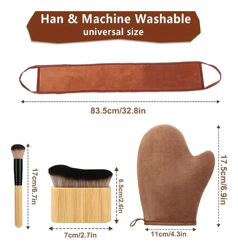 Kit 4 En 1 Guante De Terciopelo Para Bronceado
