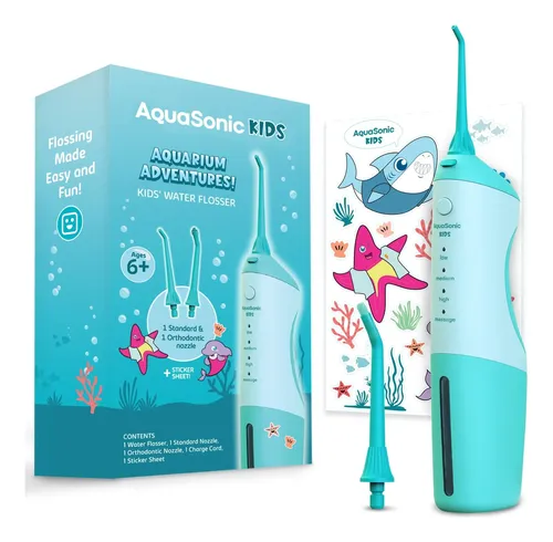 Hilo Dental Acuático Aquasonic Para Niños A Partir De 6 Años Azul