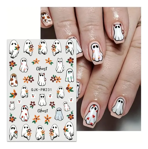 Calcomanías Para Uñas De Halloween Bhooka 9 Hojas 3d Autoadh