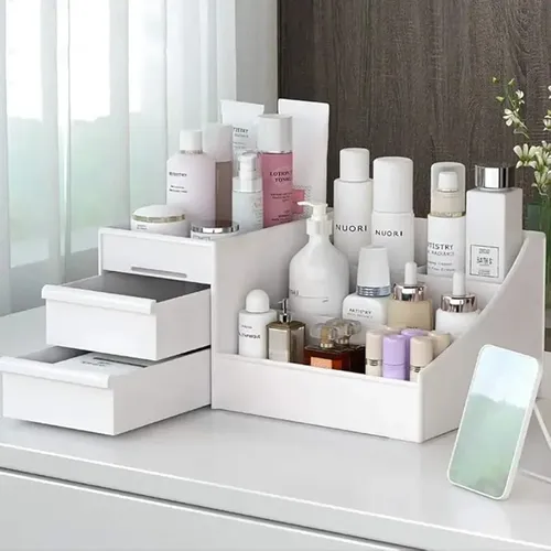 Organizador De Maquillaje Con Cajones Para Tocador White
