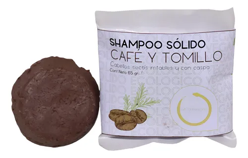 Shampoo Sólido Vegano Cafe Y Tomillo Cabello Debil Anticaspa