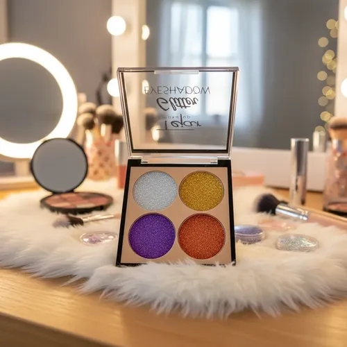 Paleta Sombras Ojos Rostro Glitter Gel Purpurina 4 Colores