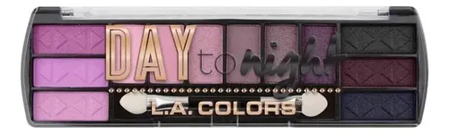 Paleta de Sombras L.A. Colors 12 Tonos Brillantes Hipoalergénico Modelo Day To Night