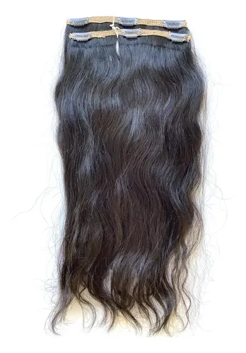 3 Capas Cortina Pelo Cabello Natural Humano 45 Cms X 20
