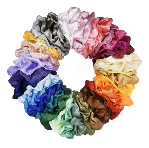 Set De 40 Cintas De Satén Para El Pelo Kolp, Color Coral Claro, Liso