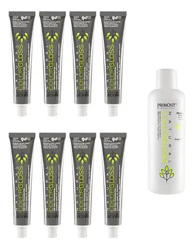 Kit X8 Tinturas Sin Amoniaco Gloss + Revelador Primont A Eleccion