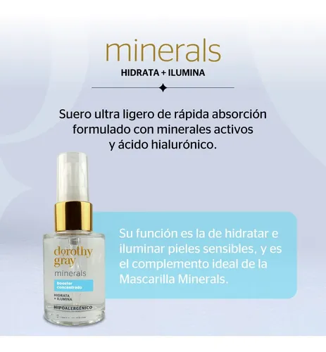 Serum Booster Concentrado Dorothy Gray Minerals Hialuronico Momento de aplicación Día/Noche Tipo de piel pieles +35 años