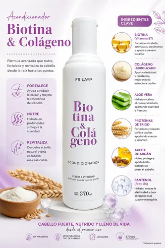Acondicionador Frilayp Biotina Y Colageno Fortaleza X370ml