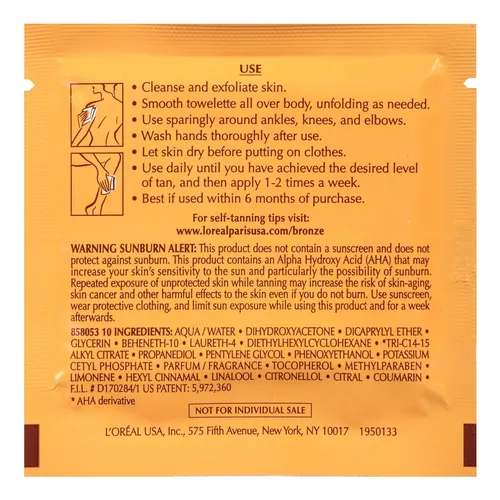 Toallitas Autobronceadoras L’oreal Paris Sublime Bronze 6un