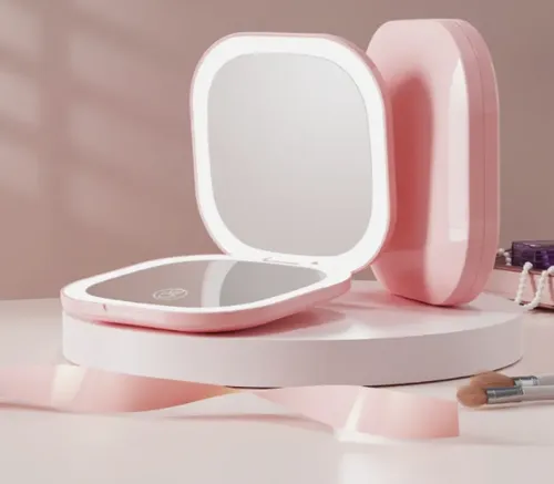 Espejo Maquillaje Portátil Led Aumento 10x Usb Recargable