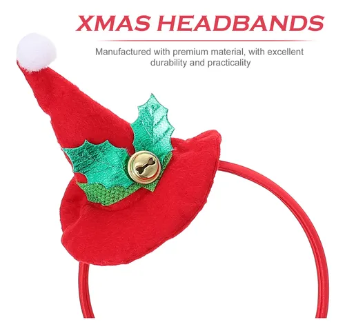 Aros De Pelo Mini Sombrero Rojo Xmas 4 Piezas