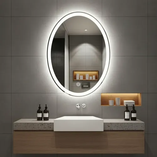 Espejo Con Luz Led Touch Tactil 50 X 70 Ovalado Cuantoarte
