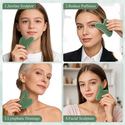 Piedra Gua Sha Verde Aventurina Premium Para Rostro
