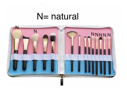 Set Brochas Pinceles De Maquillaje Naturales Y Fibra Optica
