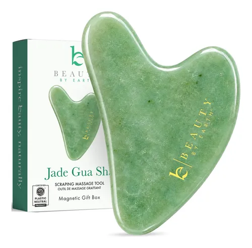 Masajeador Facial Gua Sha Beauty By Earth Jade Verde