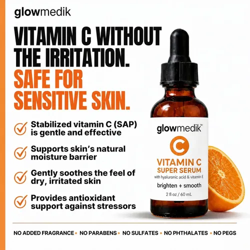 Sérum De Vitamina C Para Rostro Glowmedik – Sérum Iluminador Todo Tipo De Piel Día/noche