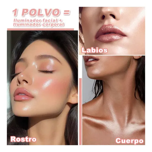 Iluminador Facial En Polvo Compacto Efecto Brillante