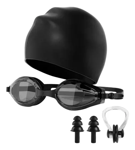Set De Baño 4 En 1 Para Adultos: Gafas, Gorra, Clip Para Los
