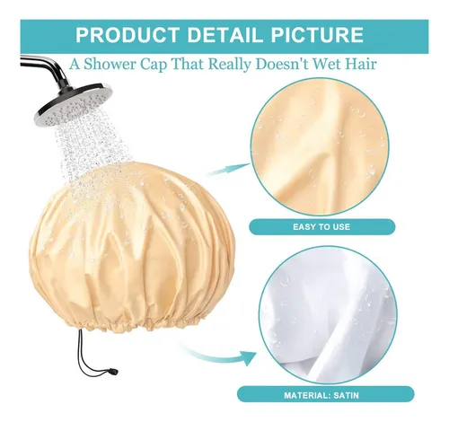 ` 3 Gorros De Baño Impermeables Reutilizables Elásticos De U