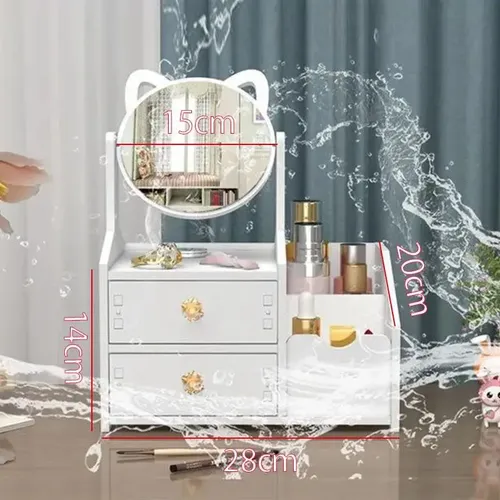 Organizador De Maquillaje Con Espejo Joyero Multifuncional