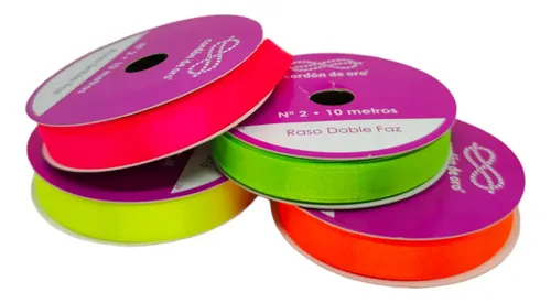 Cinta Raso N2 Colores Fluo X 10 Mts X Unidad