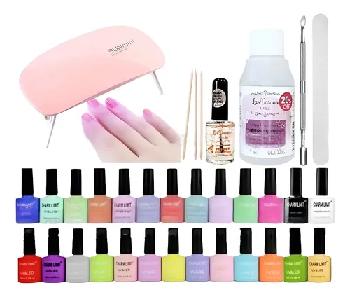 Kit Inicial  Manicuria Gel Esmalte Semi Cabina Led/uv Oferta