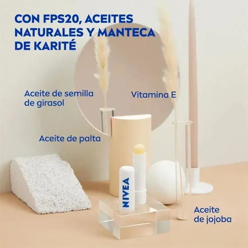 Protector Labial Humectante Nivea Derma Care Fps 20 X3 Un
