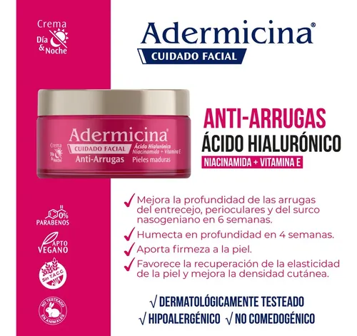 Adermicina Cuidado Facial Anti Arrugas X 100grs