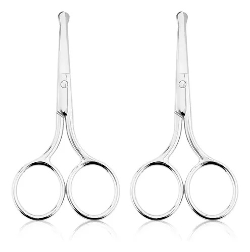 2 Tijeras De Acero Inoxidable Para Recortar Cejas