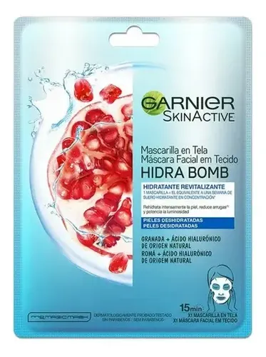 Mascarilla Garnier Skin Active Hidra Bomb Granada 28 Gr