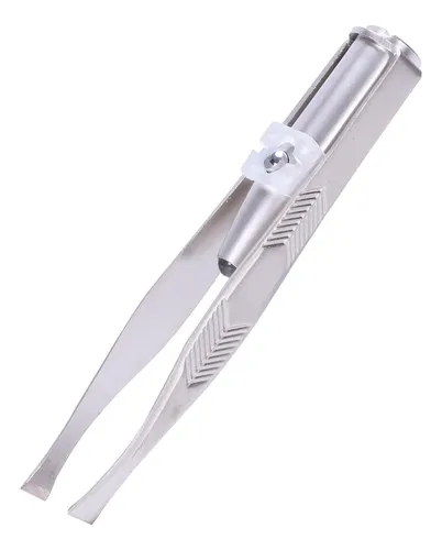2 Pinzas De Acero Inoxidable Para Pestañas Y Cejas Con Luz L