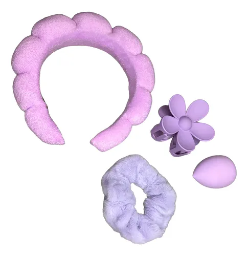 Vincha Skincare + Scrunchie + Gancho De Pelo + Esponja