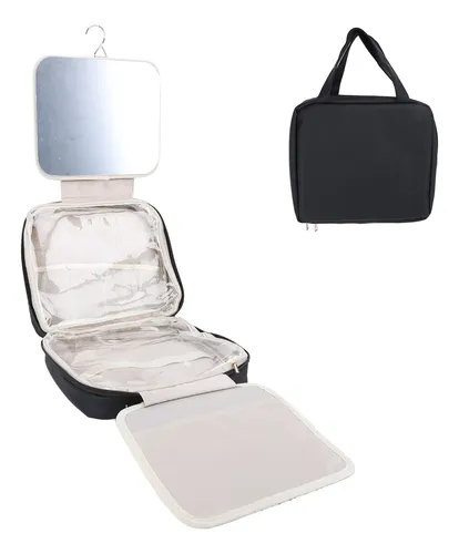 Bolsa De Maquillaje De Viaje, Gancho Para Colgar Con Espejo,