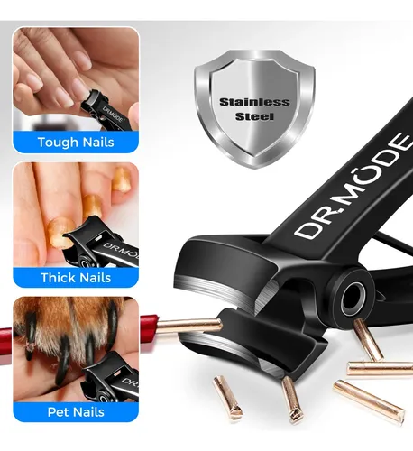 Cortaúñas Grandes Para Hombres 16 Mm Acero Inoxidable Negro