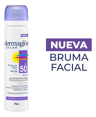 Dermaglós Protector Solar Facial Fps50 Bruma Spray Invisible
